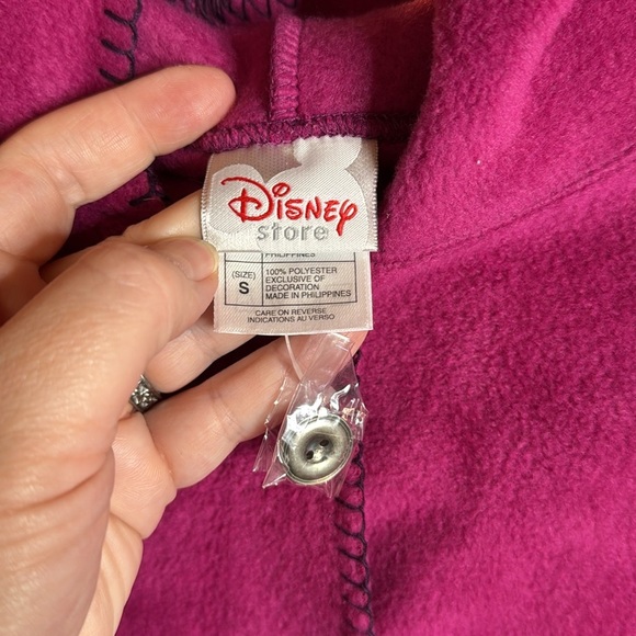 NWOT Disney Embroidered Mickey Mouse Floral Purple Fleece Jacket Size Small - Picture 6 of 10